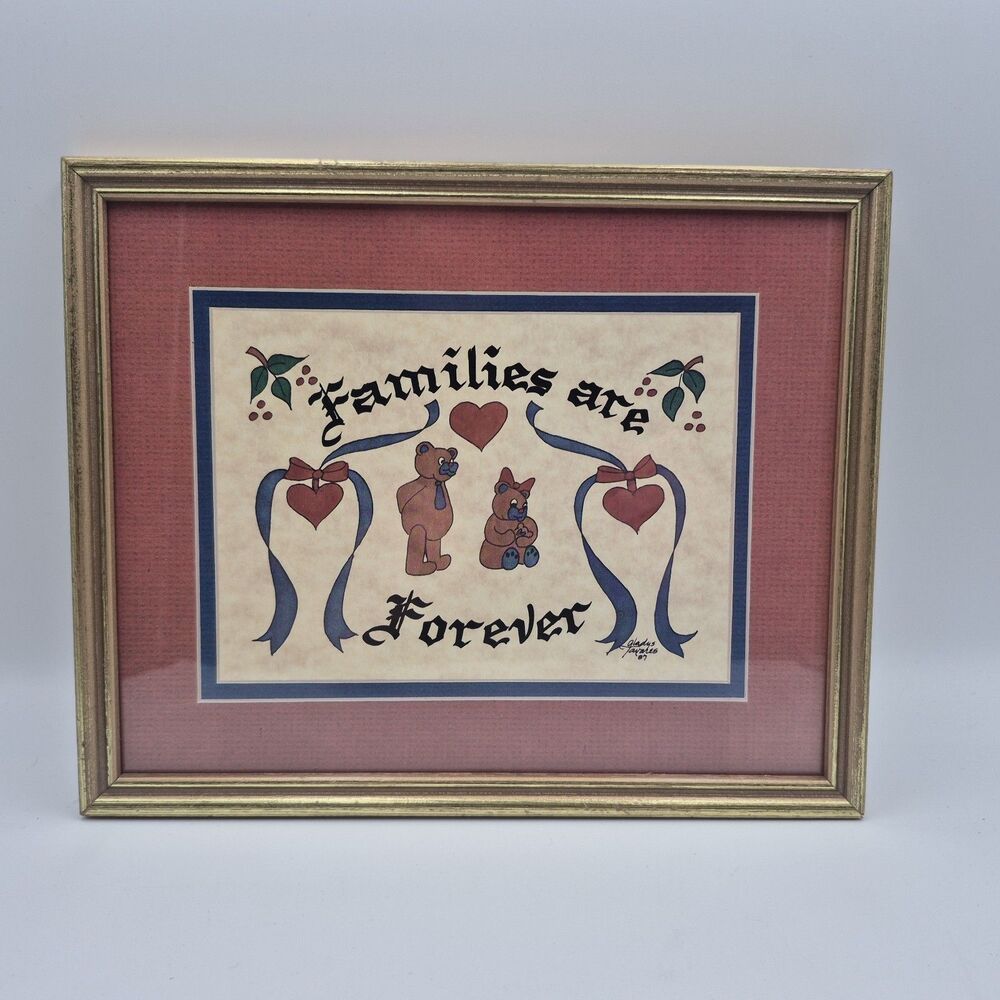 "Familys Are Forever" Cottage Core Framed Picture